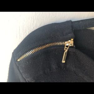 Comfy sweater w/ gold zipper shoulder accents
